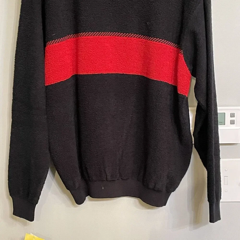 Tricot Gladius Sweater Colorblock Wool Acrylic‎ Pullover Italian Made XLarge NWT